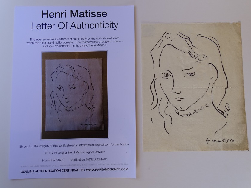 Matisse Signed Drawing