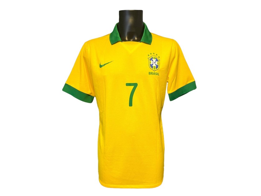 Lucas Moura's Brazil 2013 Unwashed Shirt vs France