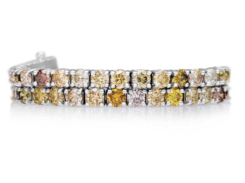 Multicolored and Mixed Shape Couture Halo Diamond Bracelet, SKU 63856  (13.91Ct TW)