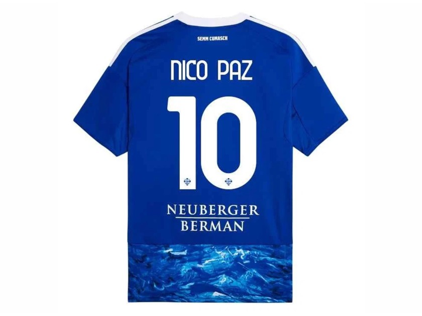 Paz's Como 2025/26 Signed with Personalized Dedication Shirt