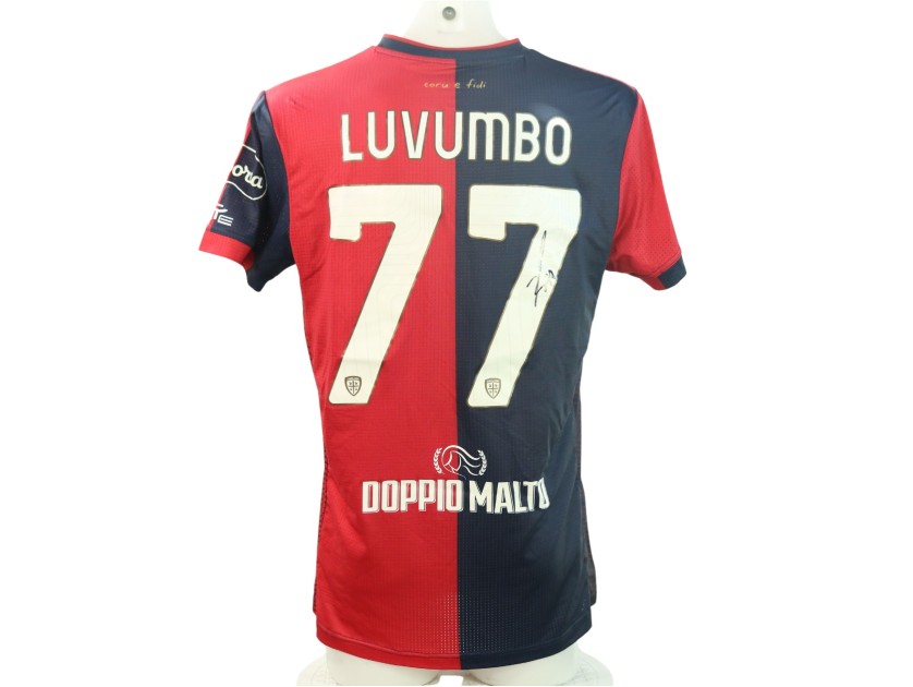 Luvumbo's Signed Unwashed Shirt, Cagliari vs Cremonese 2024