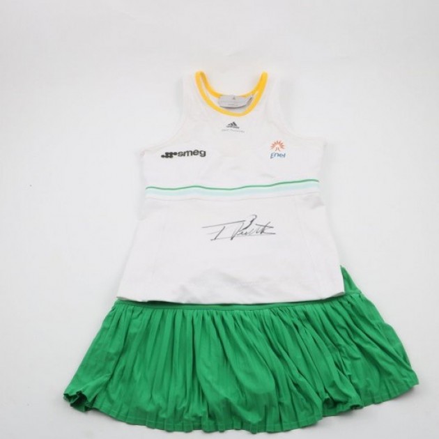 Flavia Pennetta tennis shirt and skirt - signed