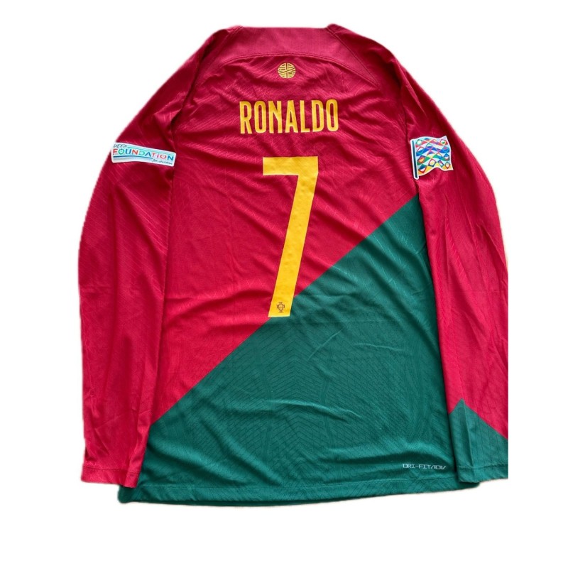 Cristiano Ronaldo's 2022 Portugal Nations League Home Match Shirt 