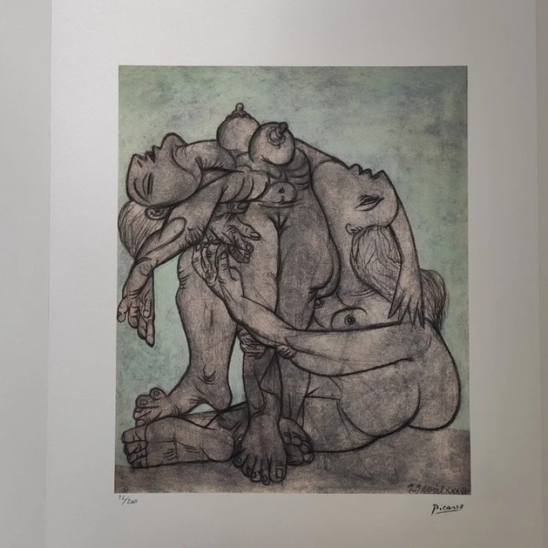 "Group of Naked Woman" Lithograph Signed by Pablo Picasso