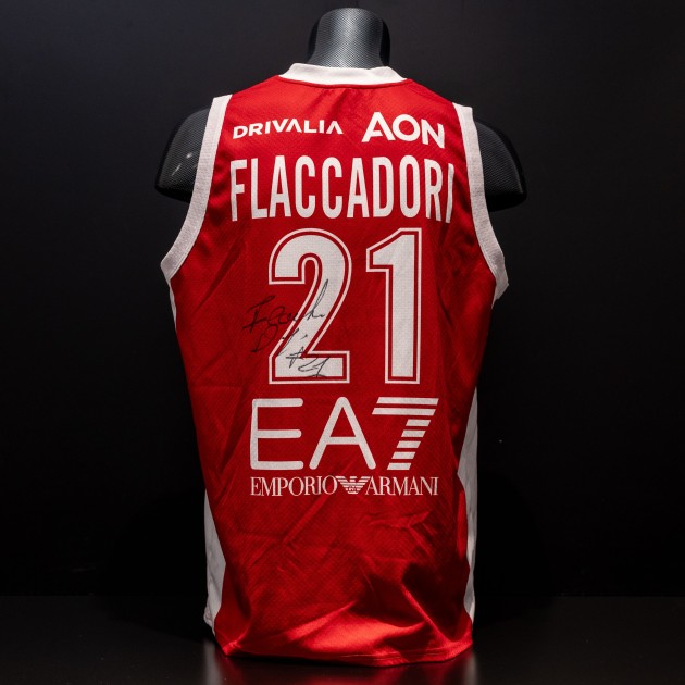 Canotta Ufficiale Olimpia Milano, Indossata e Autografata Da Diego Flaccadori - Edizione Limitata