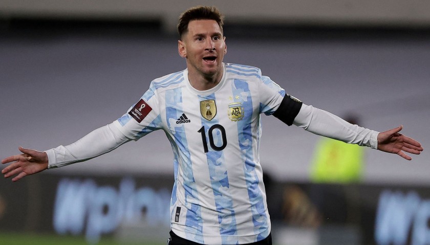 Messi's Argentine Match Shirt, WC Qualifiers 2022