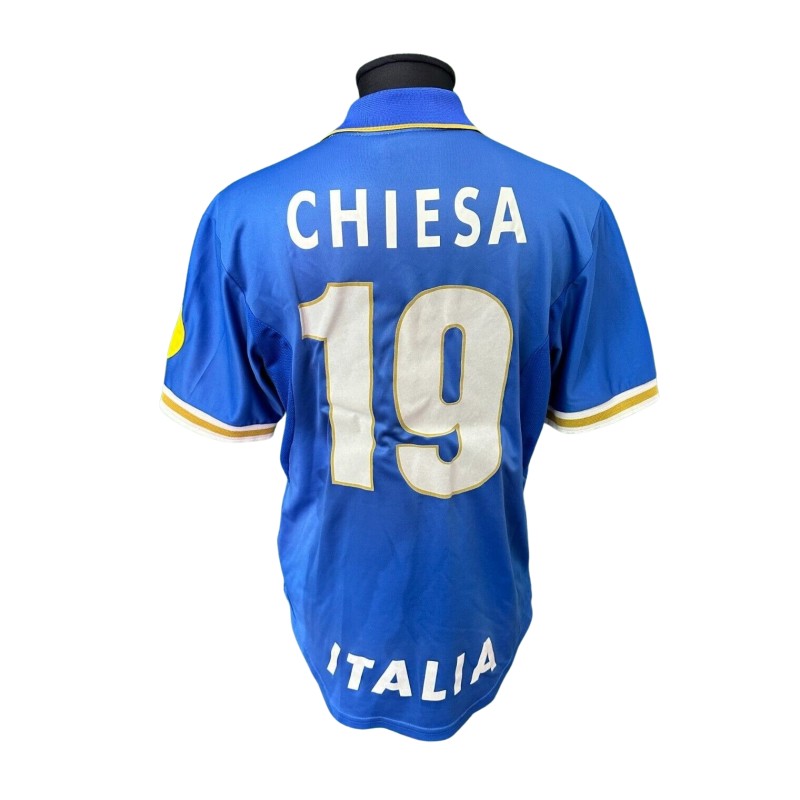 Chiesa's Italy Match-Issued Shirt, European Championship 1996