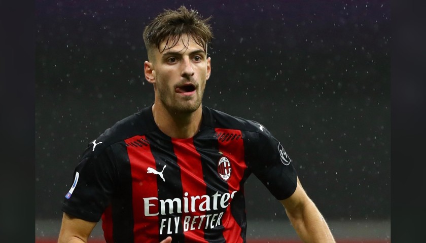Gabbia's Worn and Signed Shirt, Milan-Inter 2021 
