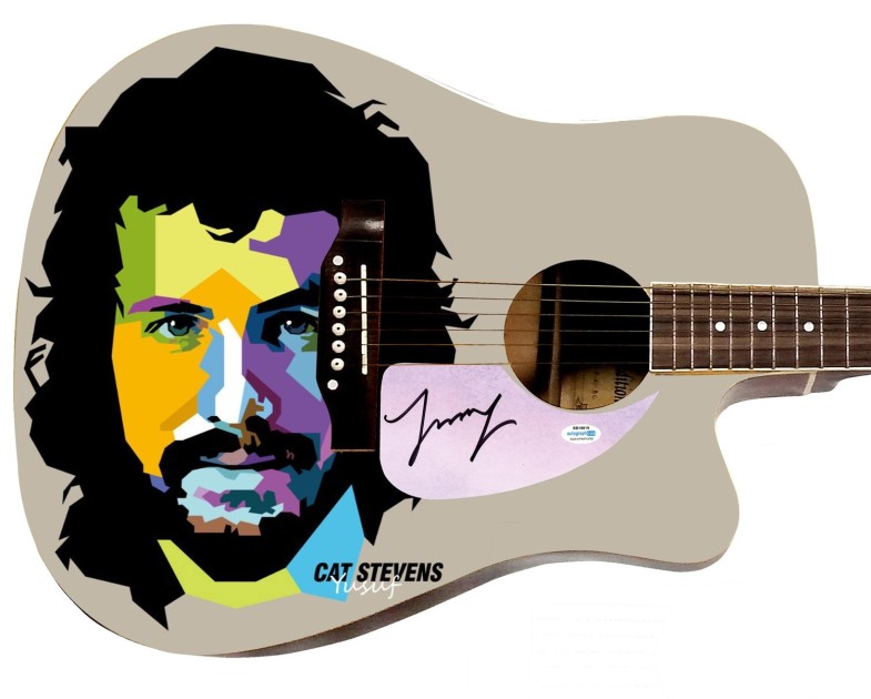 Cat Stevens Signed Custom Graphics Guitar