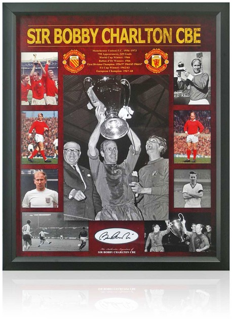 Sir Bobby Charlton Signed Manchester United Presentation