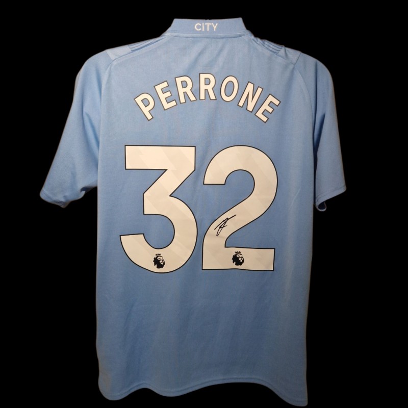 Maximo Perrone Signed Manchester City 2023-24 Official Home Football Shirt COA