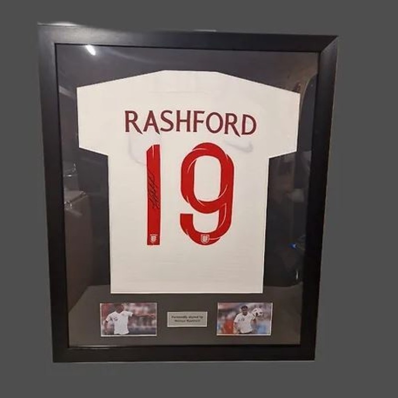 Marcus Rashford's England 2018/19 Signed and Framed Shirt