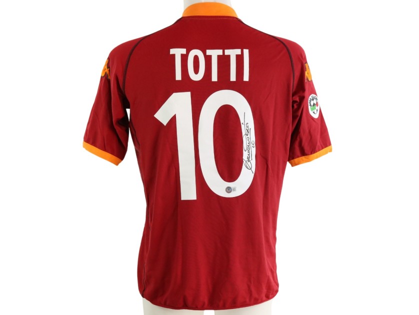 Totti Official AS Roma Signed Shirt, 2002/03