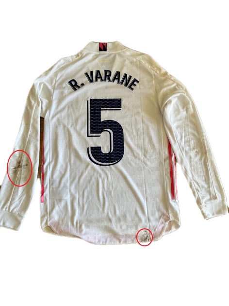Raphael Varane's Real Madrid 2020/2021 Match Worn Shirt vs Valencia 