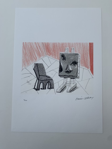 "Celia with Chair" by David Hockney - Signed