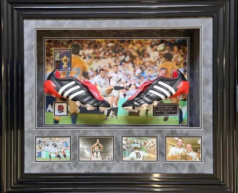 Jonny Wilkinson Signed and Framed Rugby Boots