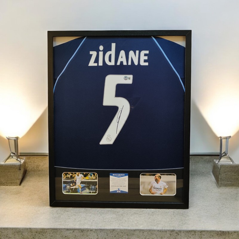 Maglia del Real Madrid firmata e incorniciata di Zinedine Zidane