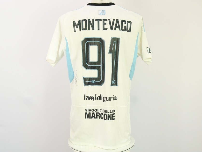 Montevago's unwashed Signed Shirt, Virtus Entella vs Lucchese 2024, Special 110 Years 