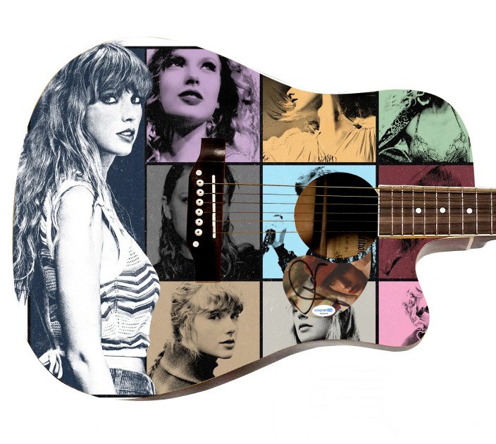 Chitarra grafica acustica personalizzata "The Eras Tour" firmata Taylor Swift