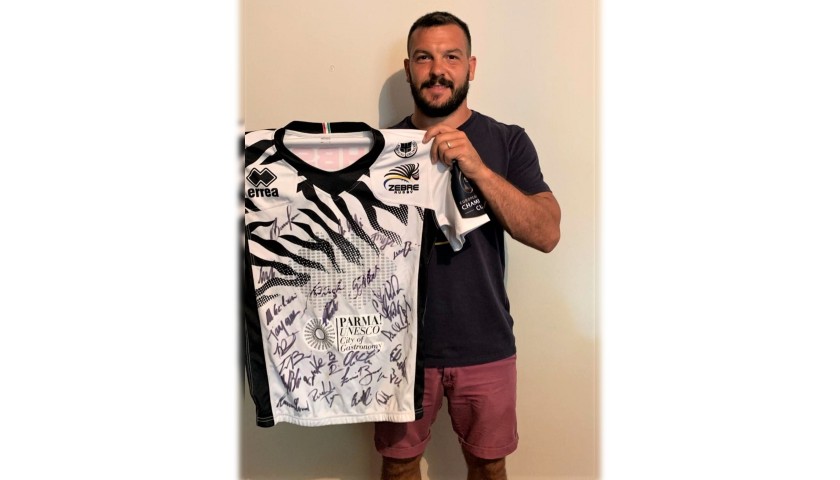 Palazzani's Zebre Rugby Shirt, 2016/17 - Signed by the Team