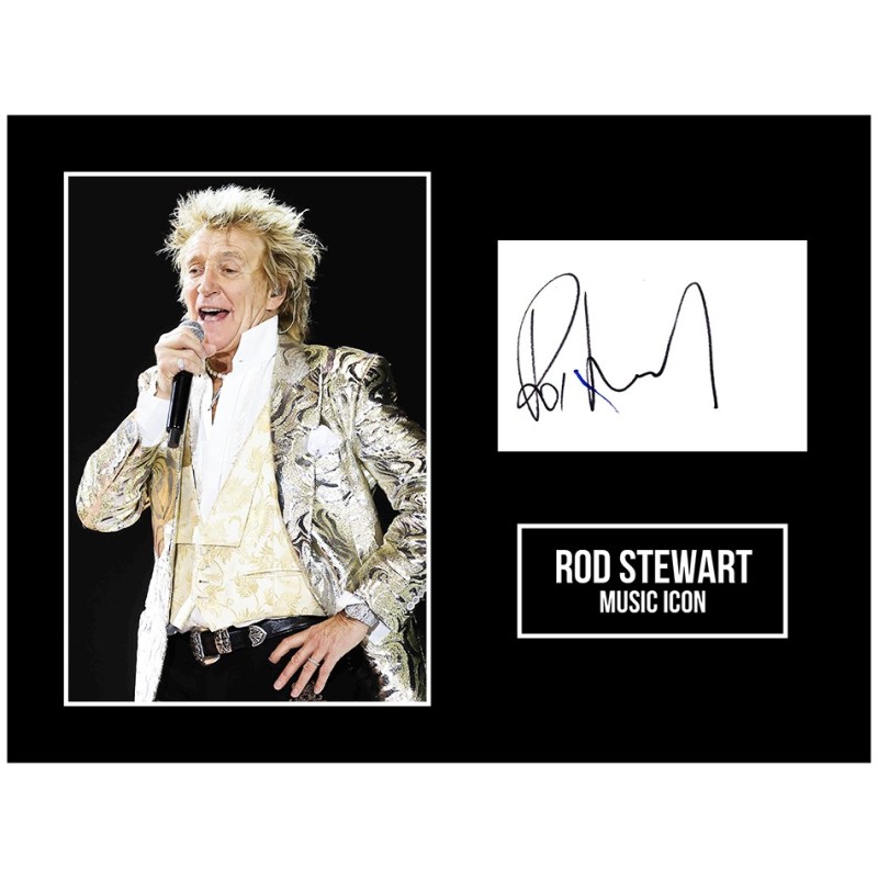 Mostra di foto firmate di Rod Stewart