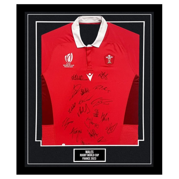 Wales RWC 2023 Squad Signed And Framed Shirt