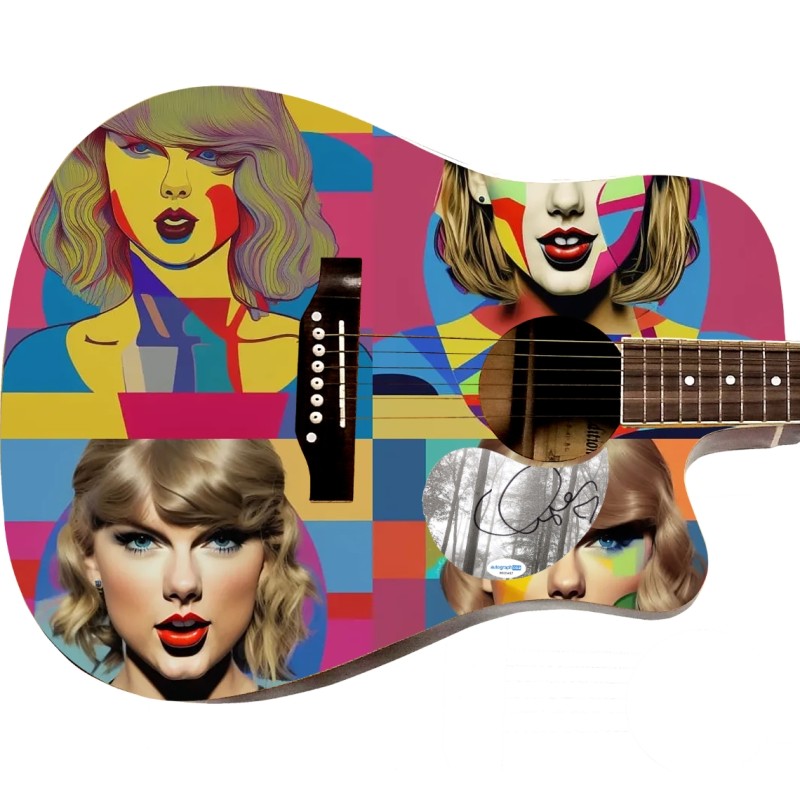Exclusive Taylor Swift Signed Custom 'The Color of Love' Acoustic Graphics Guitar
