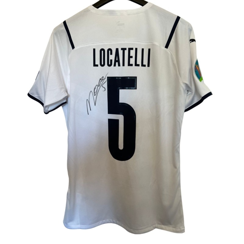 Locatelli's Signed Match Shirt, Turkey vs Italy 2021
