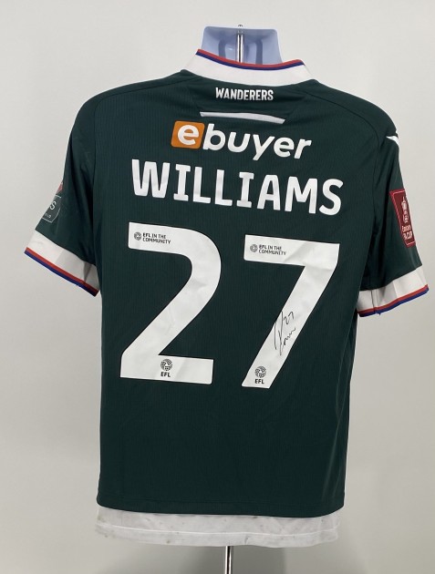 Randell Williams' Bolton Wanderers Signed Match Worn Away Shirt, vs Walsall 