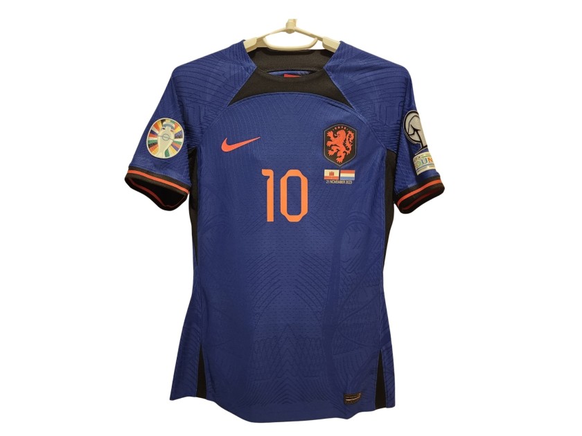Xavi Simons' Netherlands Match Issued Signed Away Shirt