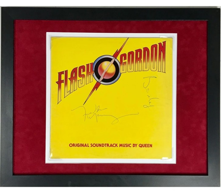 Flash Gordon album signed by Freddie Mercury and Bryan May