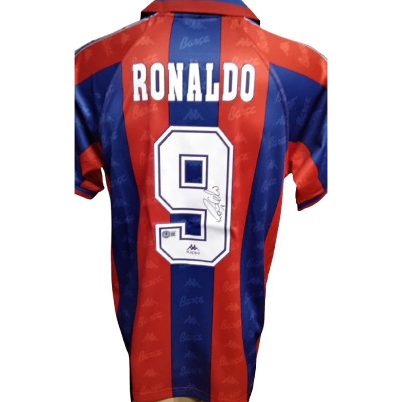 Maglia ufficiale Ronaldo Barcellona, 1996/97 - Autografata