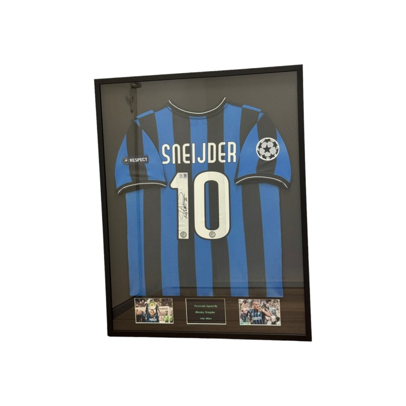 Wesley Sneijder's Inter Milan 2010 Signed And Framed Home Shirt