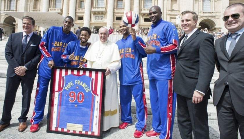 Harlem Globetrotters Jersey Personalized for Pope Francis
