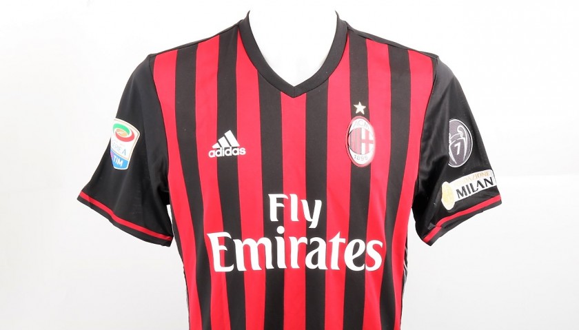 Calabria Match-Issued Shirt, AC Milan-Inter 2016 - Signed