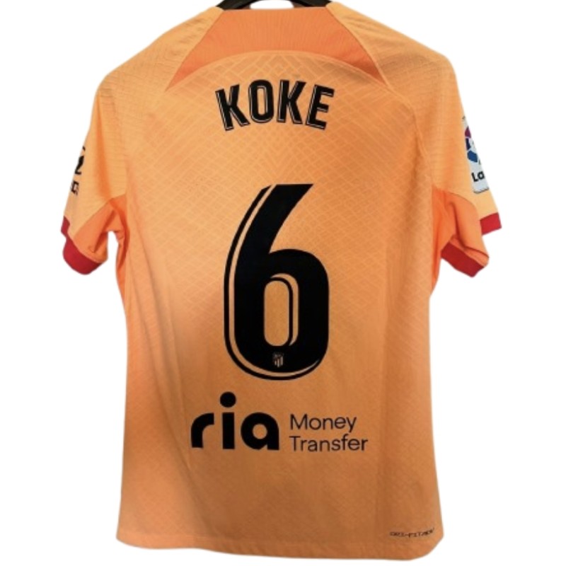 Koke's Atletico Madrid Match-Issued Shirt, 2022/23