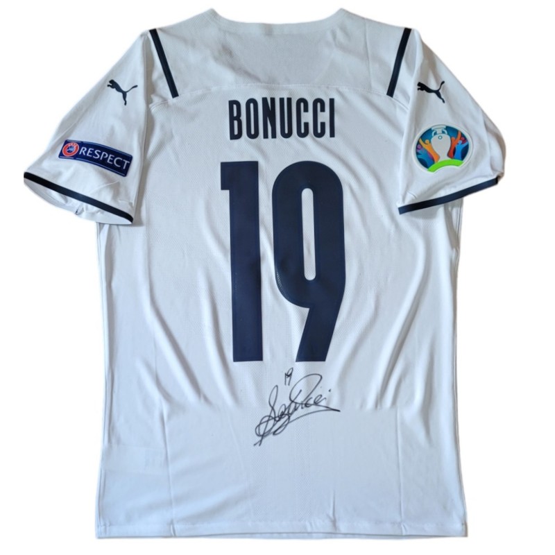 Bonucci's Signed Match Shirt, Turkey vs Italy 2021
