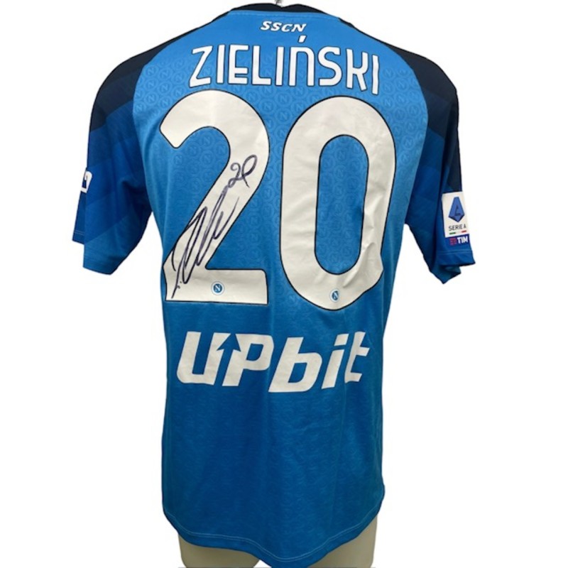 Zielinski's Unwashed Signed Shirt, Napoli vs Roma 2023