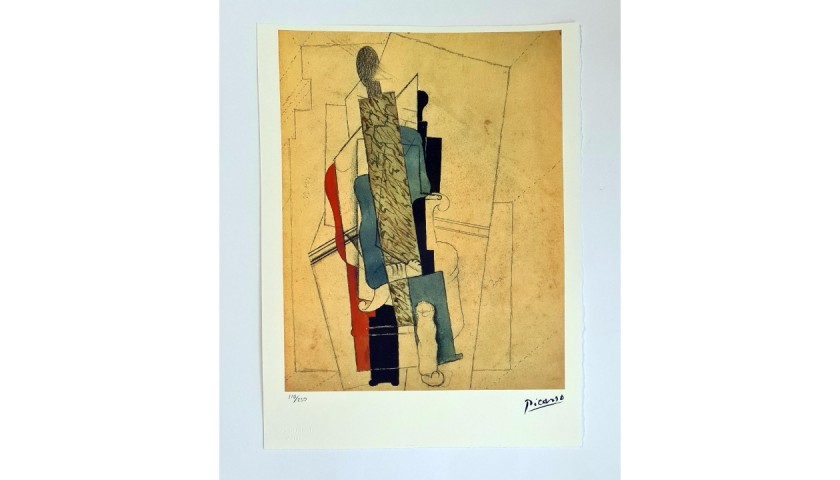 Pablo Picasso - Stampa litografica offset originale con Timbro a secco