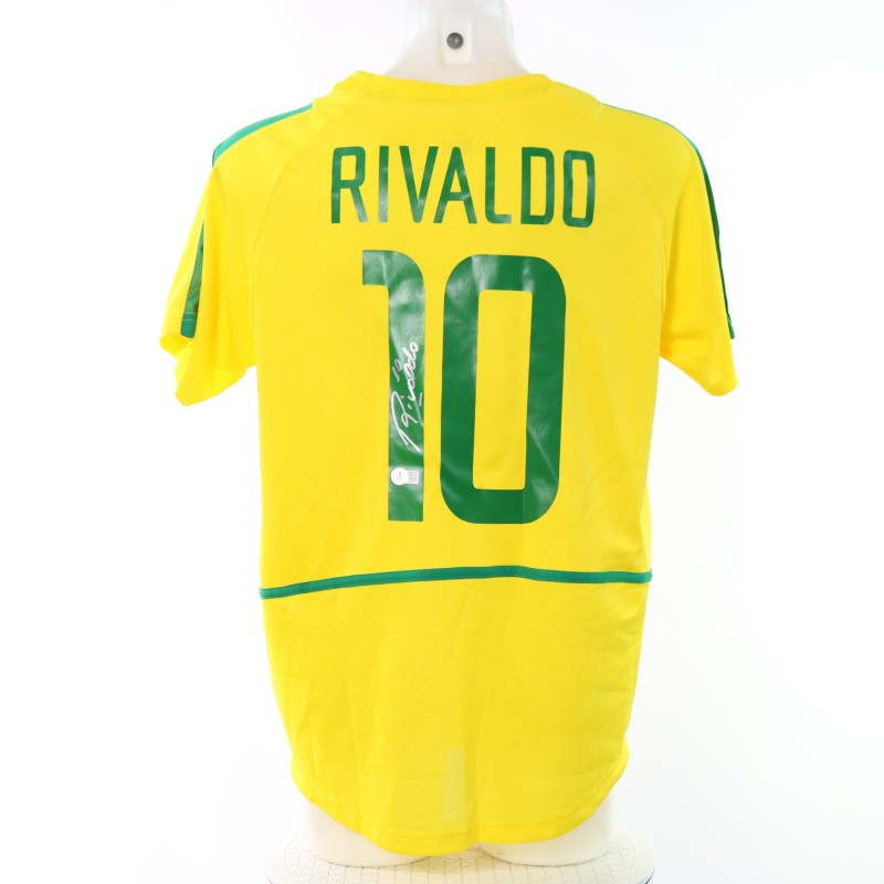 Rivaldo's Brazil Signed Replica Shirt