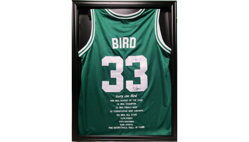 Larry Bird Signed Framed Custom White Pro Style Basketball Jersey JSA –  Sports Integrity