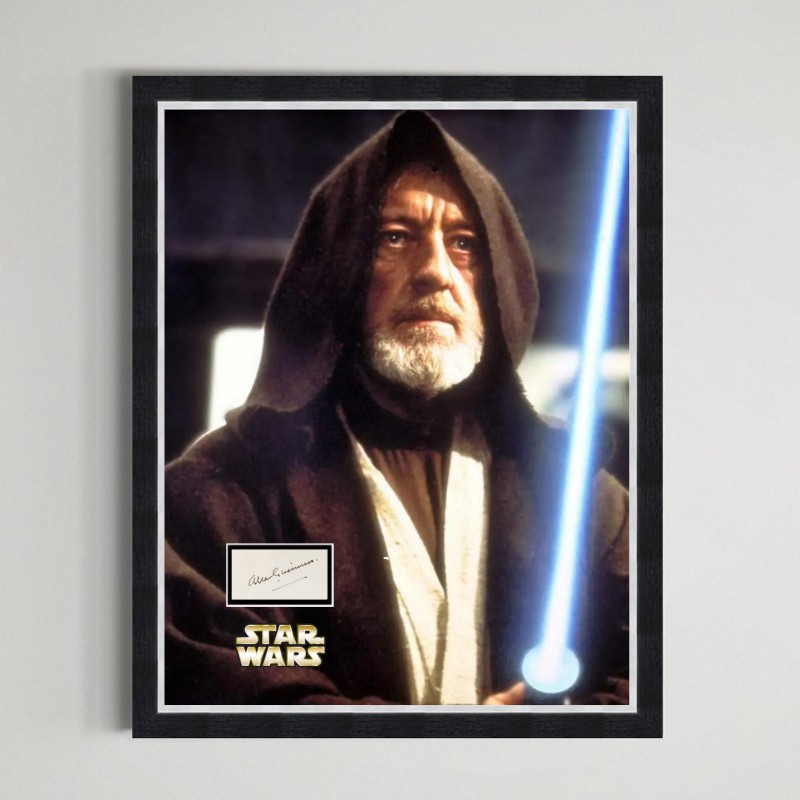 Alec Guinness Signed Star Wars Display