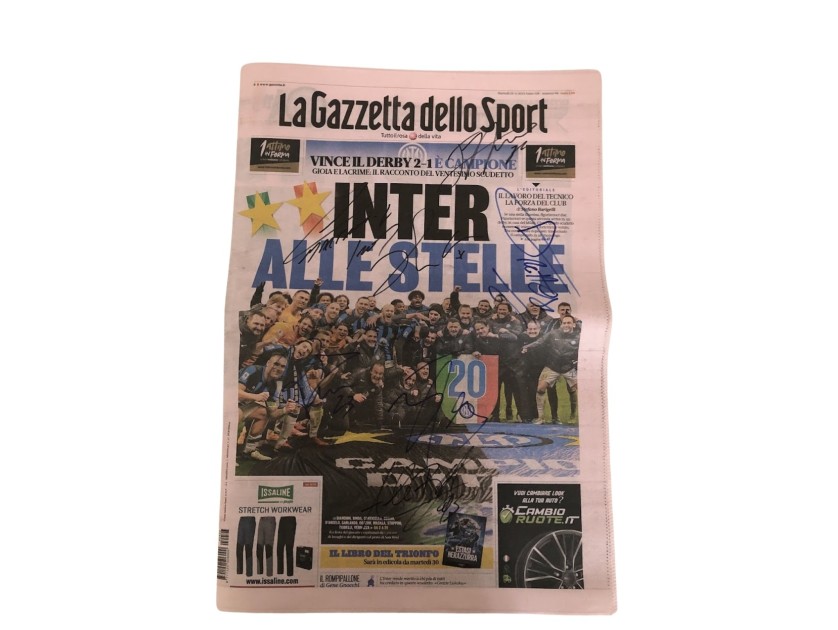 Gazzetta dello Sport 20th Scudetto Inter Milan - Signed by the Players