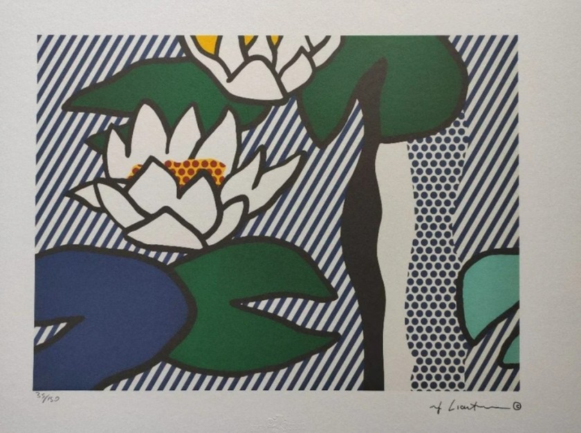 "Water Lilies" Lithograph Signed by Roy Lichtenstein