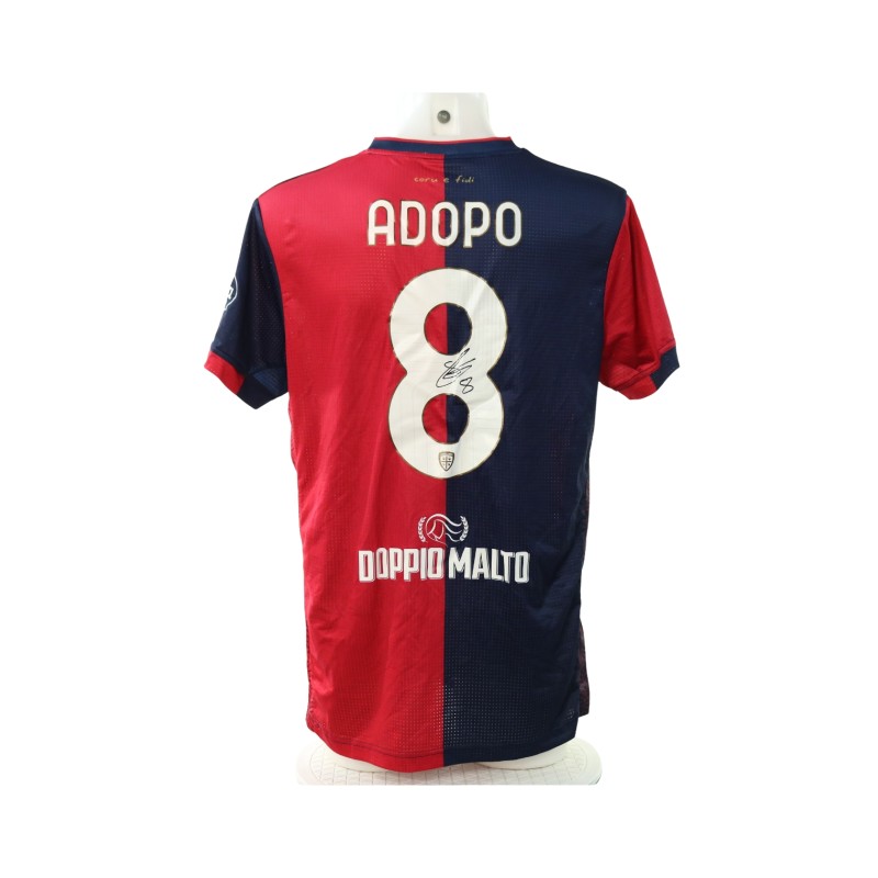 Adopo's Signed Unwashed Shirt, Cagliari vs Hellas Verona 2024