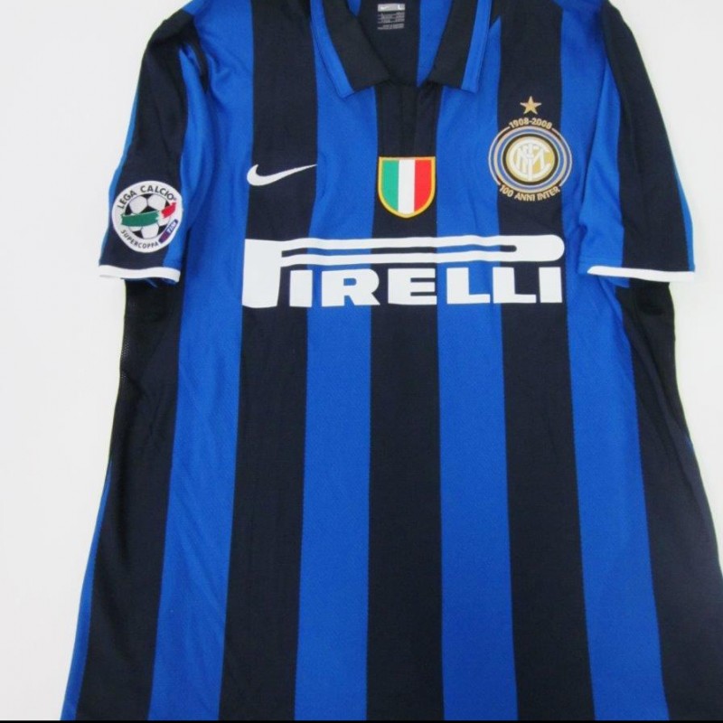 Figo match issued/worn shirt, Inter-Roma SuperCup 2008