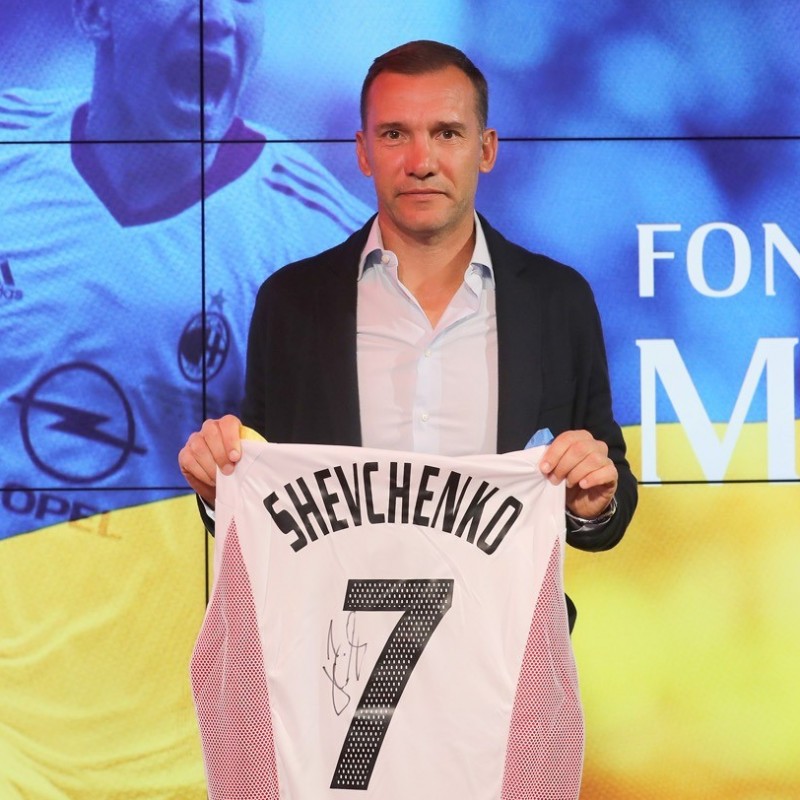 Shevchenko AC Milan Signed Shirt, Special Edition 2003 for Ukraine 