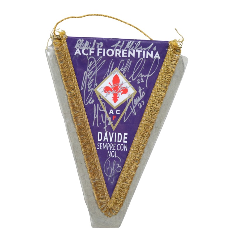 Davide Astori's Fiorentina Commemorative Pennant - Signed by the Players
