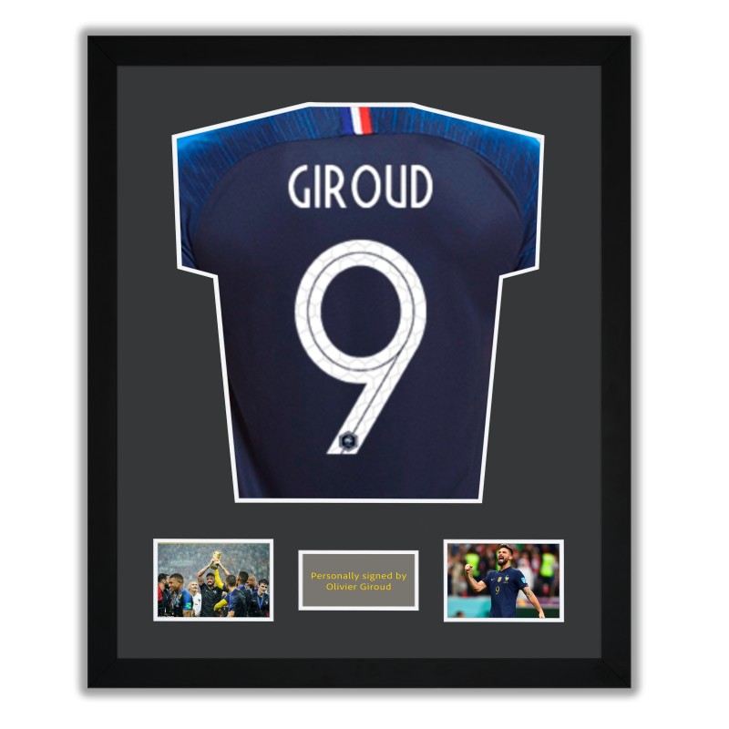Giroud's France 2018 Signed with Personalised Dedication and Framed Shirt