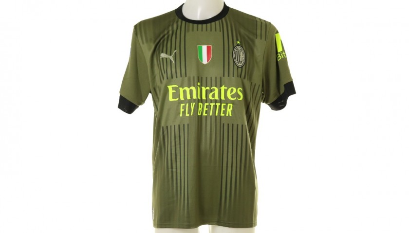 Maglia gara Theo Milan, UCL 2023/24 - Autografata - CharityStars